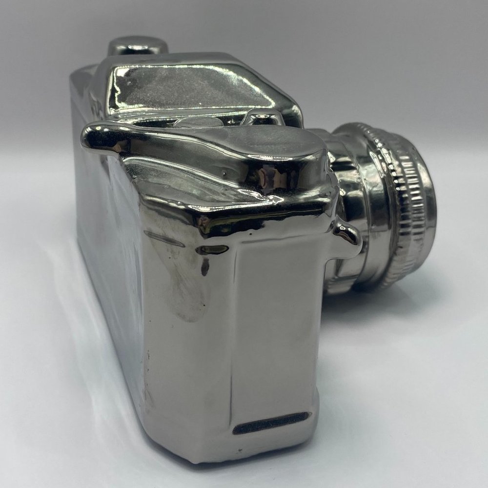 Ceramic Silver Chrome Camera Figurine Sculpture Home Decor - Picture 4 of 6